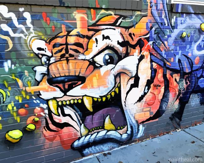 Karate Grafitti Wall Painting By Numbers Kits