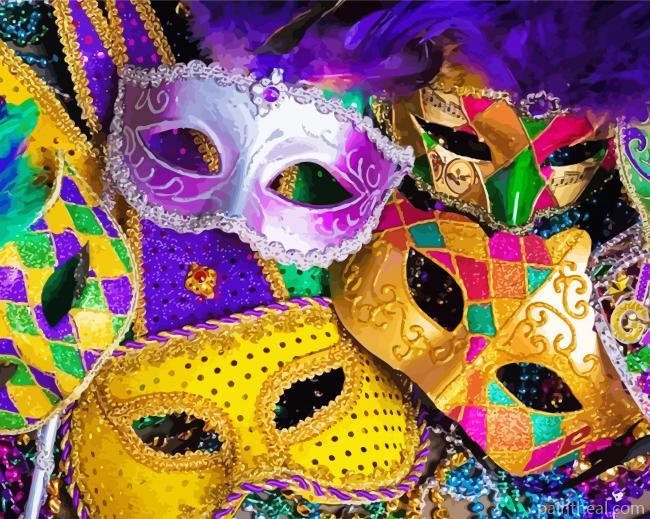 Fat Tuesday Face Masks Painting By Numbers Kits