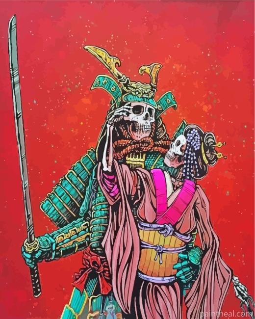Samurai Skulls Lovers Painting By Numbers Kits