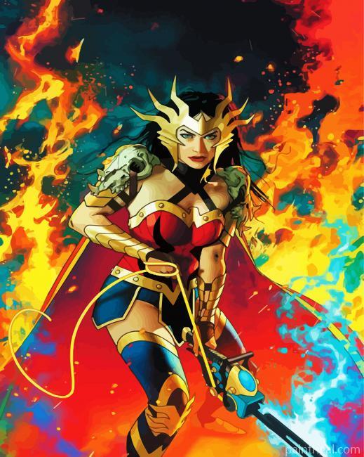 Aesthetic Wonder Woman Illustration Painting By Numbers Kits