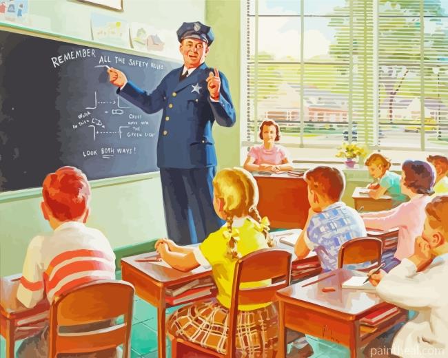 Policeman In The School Painting By Numbers Kits