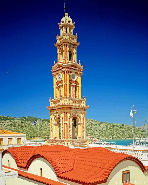 Church Tower Symi Painting By Numbers Kits