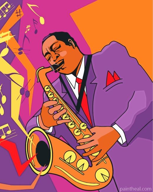 Jazz Musician Art Painting By Numbers Kits