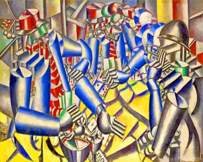 Soldiers Playing Cards Painting By Numbers Kits