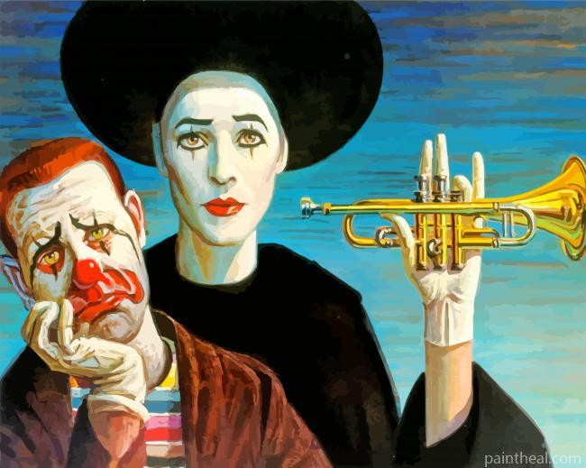 Sad Mime Clown Painting By Numbers Kits