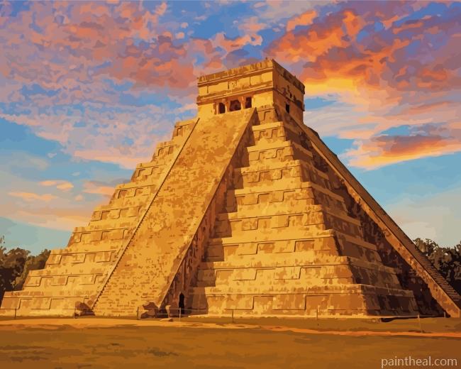 Sunset Chichen Itza Mexico Painting By Numbers Kits