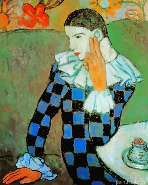 Harlequin Leaning Pablo Picasso Painting By Numbers Kits