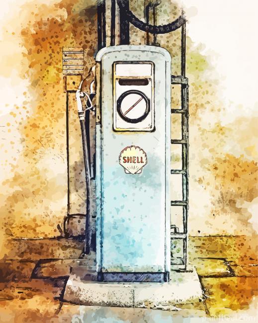 Vintage Petrol Pump Painting By Numbers Kits