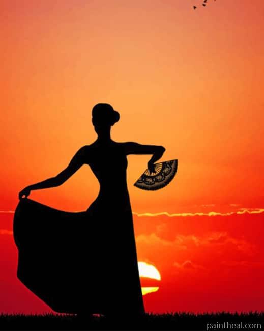 Flamenco Dancer Silhouette Painting By Numbers Kits