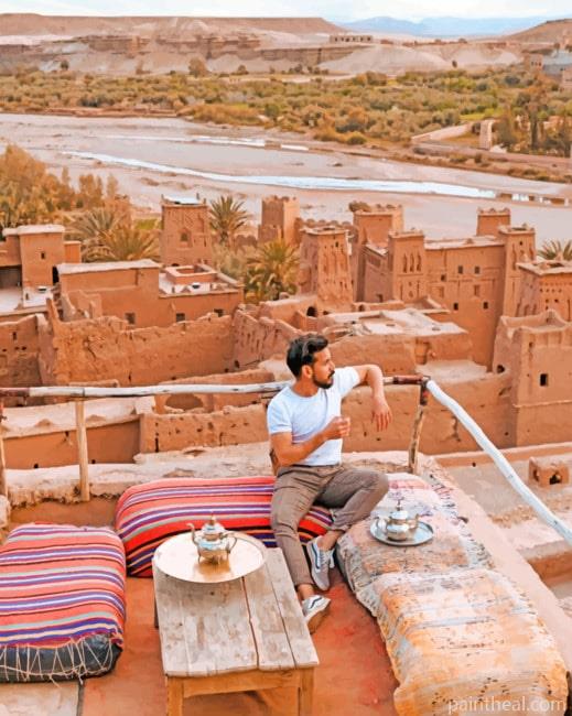 Man In Kasbah Morocco Painting By Numbers Kits