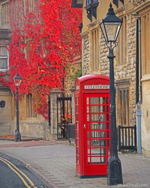 Red Phone Both London Painting By Numbers Kits