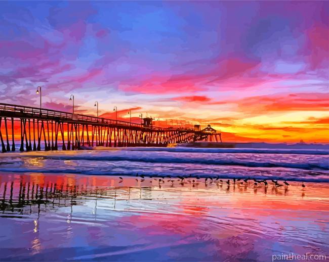 Imperial Beach California Sunset Painting By Numbers Kits