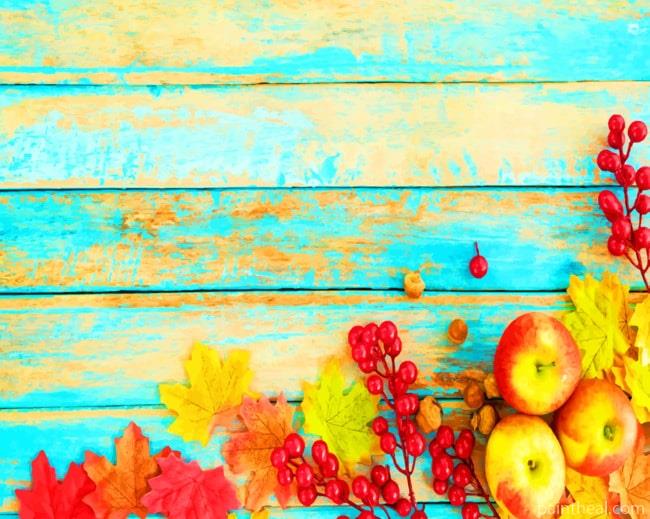 Apples On Wooden Table Painting By Numbers Kits