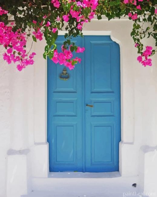 White House Blue Door Painting By Numbers Kits