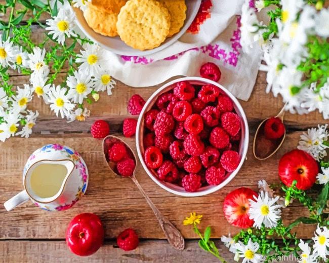Breakfast And Wineberries Painting By Numbers Kits