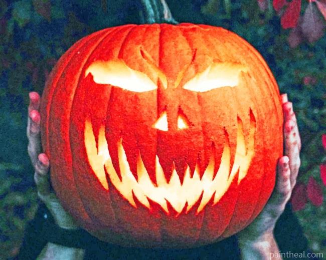 Creepy Halloween Pumpkin Painting By Numbers Kits