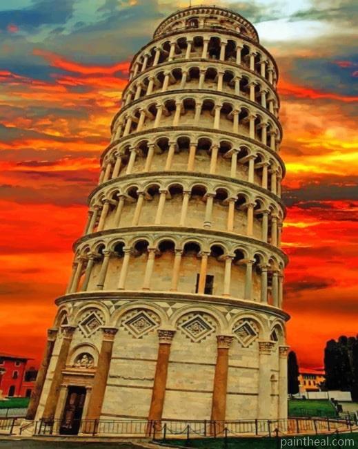 Leaning Tower of Pisa Painting By Numbers Kits