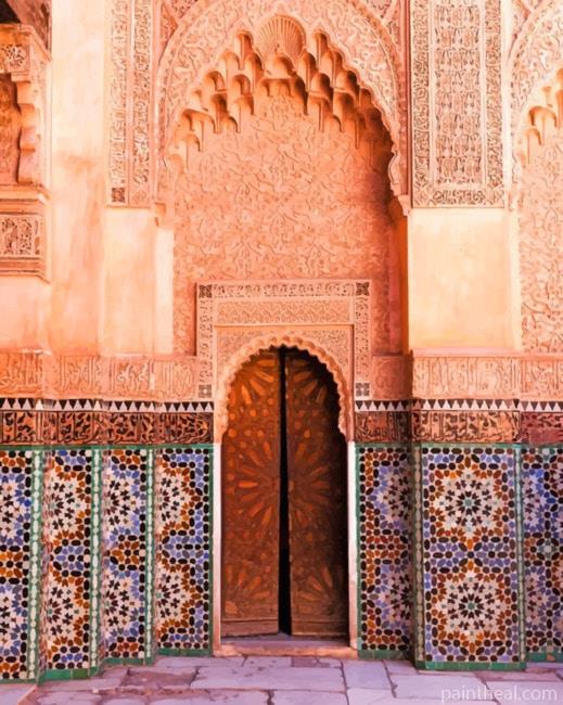 Moroccan Traditional Architecture Painting By Numbers Kits