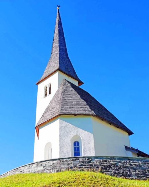 Church In Graubunden Switzerland Painting By Numbers Kits