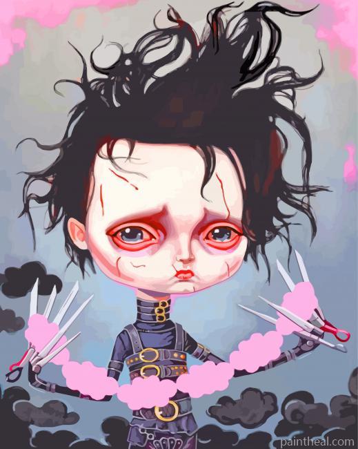Cute Edward Scissorhands Painting By Numbers Kits