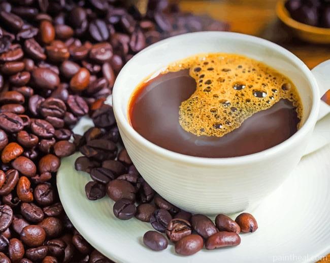 Black Coffee Cup And Beans Painting By Numbers Kits
