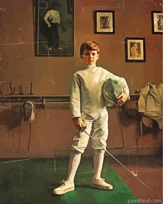 Vintage Fencer Painting By Numbers Kits