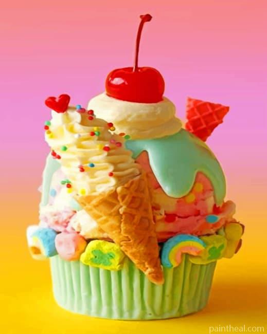 Scran Line Cupcake Painting By Numbers Kits