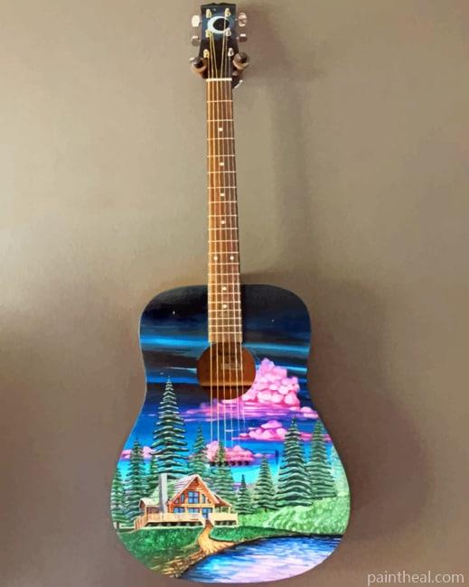 Guitar Nature Art Painting By Numbers Kits