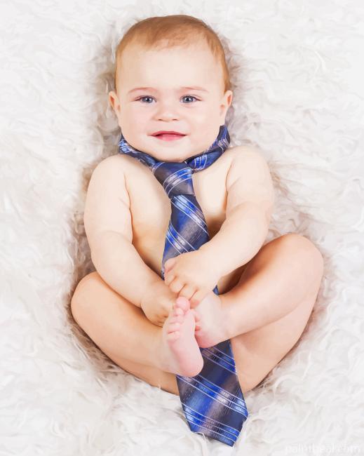 Newborn In Tie Painting By Numbers Kits