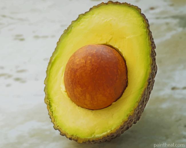 Opened Avocado Fruit Painting By Numbers Kits