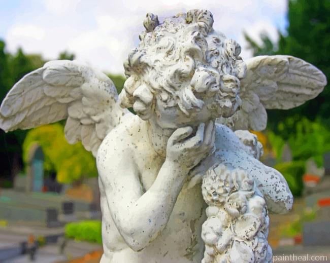 Crying Angel Statue Painting By Numbers Kits