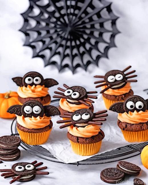 Spider Cupcakes Halloween Painting By Numbers Kits