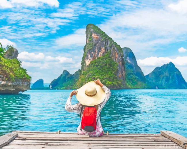 Girl In Ao Phang Nga Painting By Numbers Kits