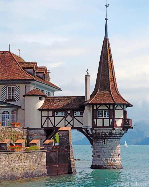 Oberhofen Castle Switzerland Painting By Numbers Kits