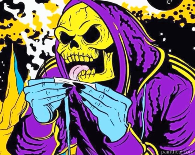 Skeleton Rolling A Joint Painting By Numbers Kits