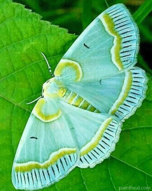 Aqua Moth Butterfly Painting By Numbers Kits