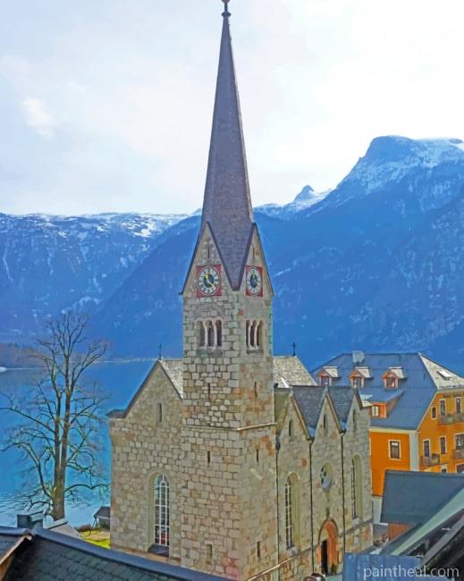 Hallstatt Church Painting By Numbers Kits