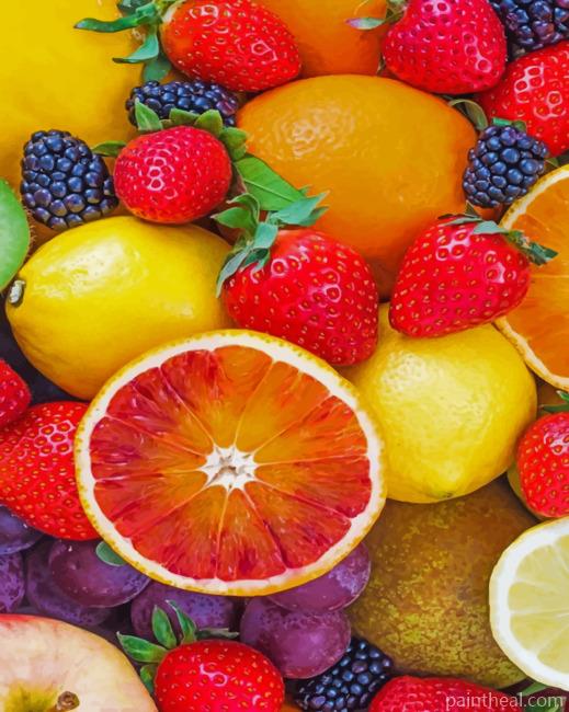 Fresh Tropical Fruits Painting By Numbers Kits