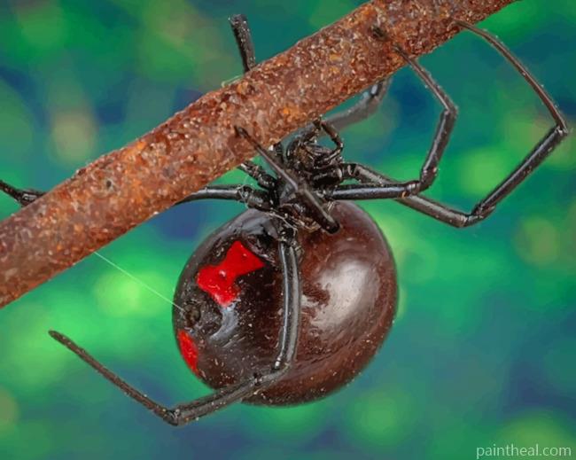 Poisonous Black Widow Spider Painting By Numbers Kits