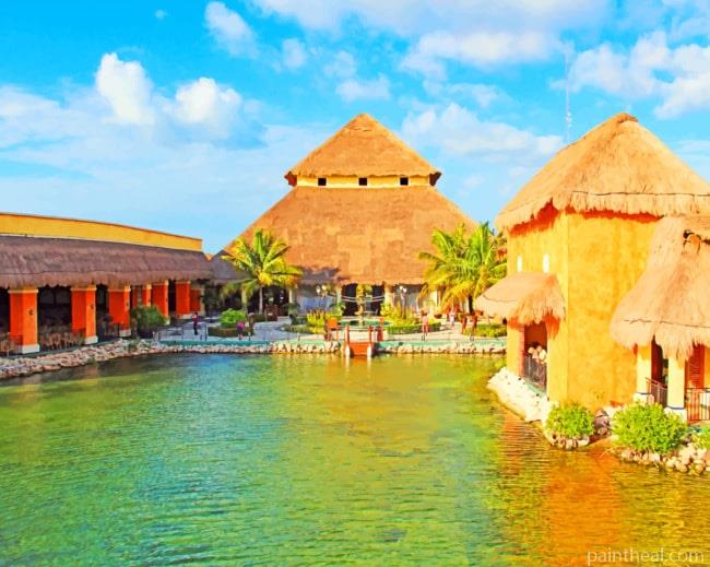 Hotel Caribs Mexico Yucatan Painting By Numbers Kits