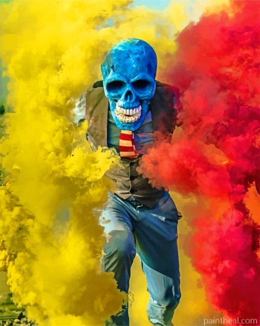 Skull With Smoke Bomb Painting By Numbers Kits