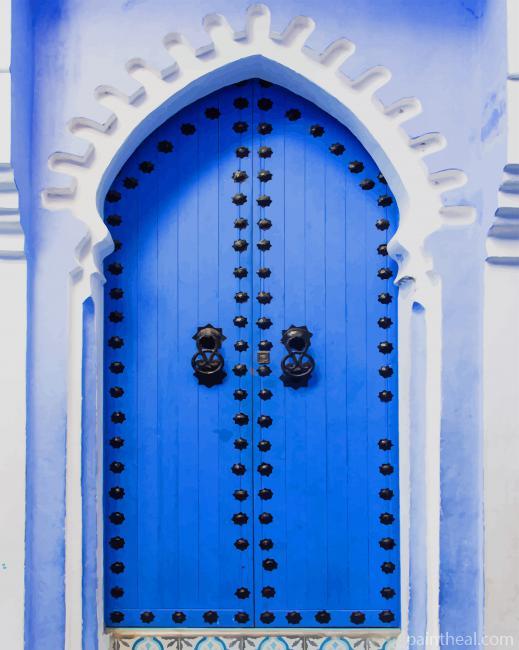 Moroccan Blue Door Painting By Numbers Kits