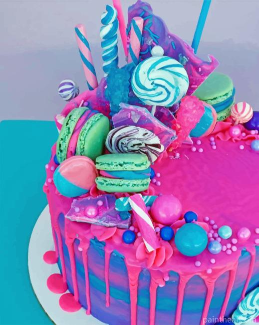 Cotton Candy Cake Painting By Numbers Kits