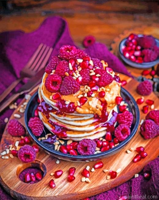 Raspberry Pancakes Painting By Numbers Kits