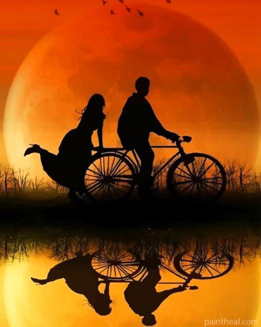 Couple On Bicycle Painting By Numbers Kits