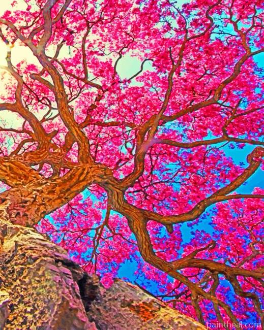 Pink Tree Painting By Numbers Kits