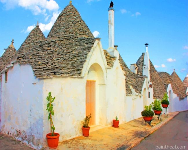 Puglia Trulli Houses Painting By Numbers Kits