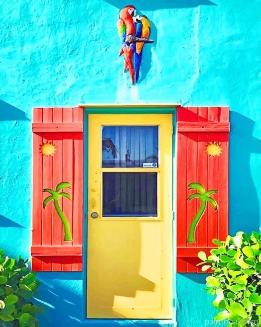 Aesthetic Yellow Door Painting By Numbers Kits