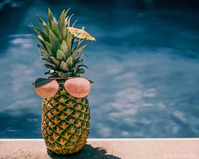 Pineapple With Sunglasses Painting By Numbers Kits