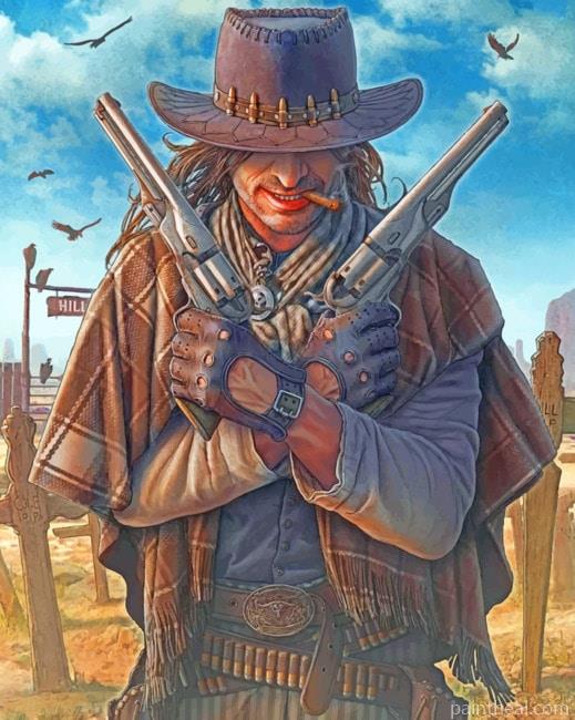Gunslinger Cow Boy Painting By Numbers Kits
